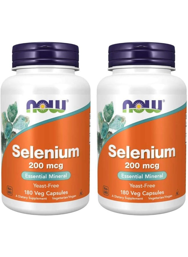 Now Foods Selenium 200 mcg VCaps, 180 Count (Pack of 2) - Image 1